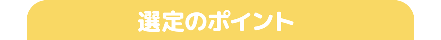選定のポイント