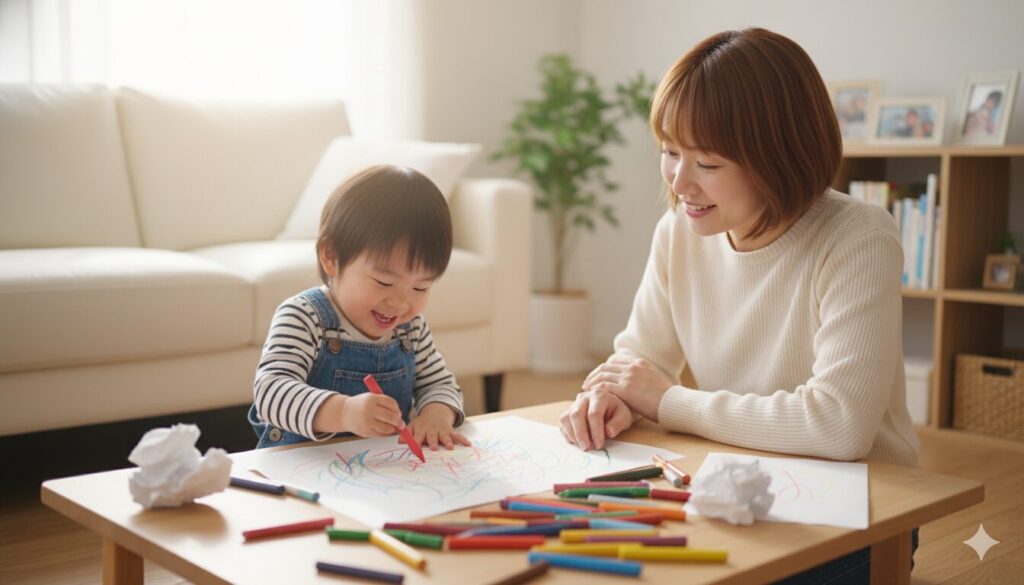 3歳の絵の発達目安・レベルは?「ぐちゃぐちゃ」「描けない」が気になるママへ【保育士監修】